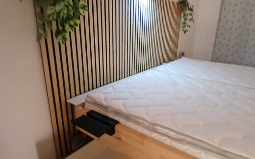 Akkustik Light-Kopfteil weisserSchubladensockel