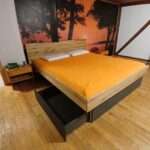 Hardside Wasserbett Eiche Waldkante 180 x 200 Schubalden Kopfteil- 8