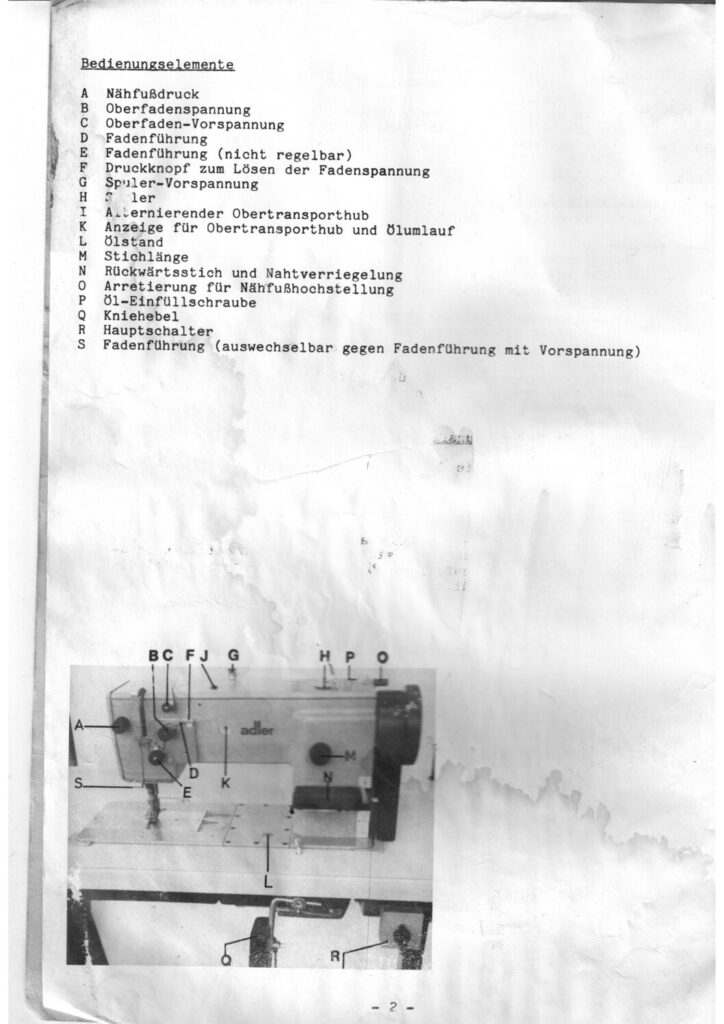 Bedienungsanleitung Adler 467 Original viersprachig Megaschlaf Archiv