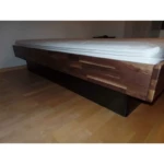 Biowasserbett massiv Nussbaum Sockel schwarz 25 cm