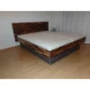 Biowasserbett massiv Nussbaum Sockel schwarz 25 cm