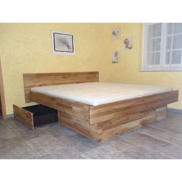 Wasserbett Eiche Schubladen Kopfteil