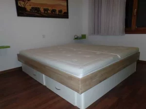 Wasserbett massiv Eiche, standard montiert auf bestehenden Sockel