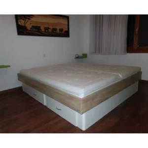 Wasserbett massiv Eiche, standard montiert auf bestehenden Sockel