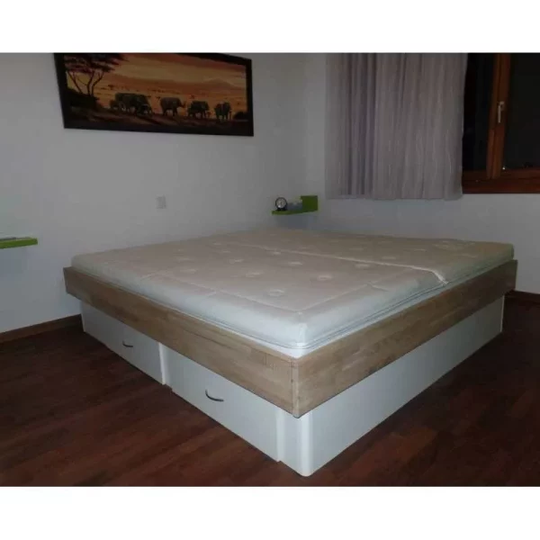 Wasserbett massiv Eiche, standard montiert auf bestehenden Sockel