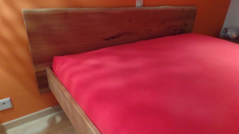 Bio Wasserbett Kopfteil Schubladen Eiche Waldkante geölt - 11