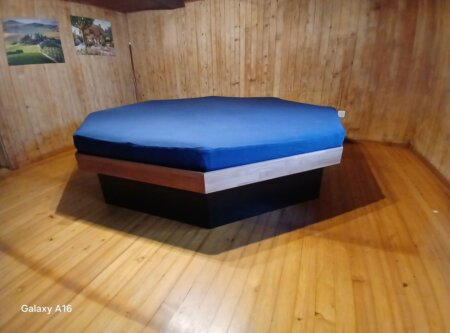 8eck Achteck Wasserbett Split Design Buche massiv - 3
